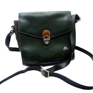 Vintage Pebbled Leather Crossbody in Forest Green